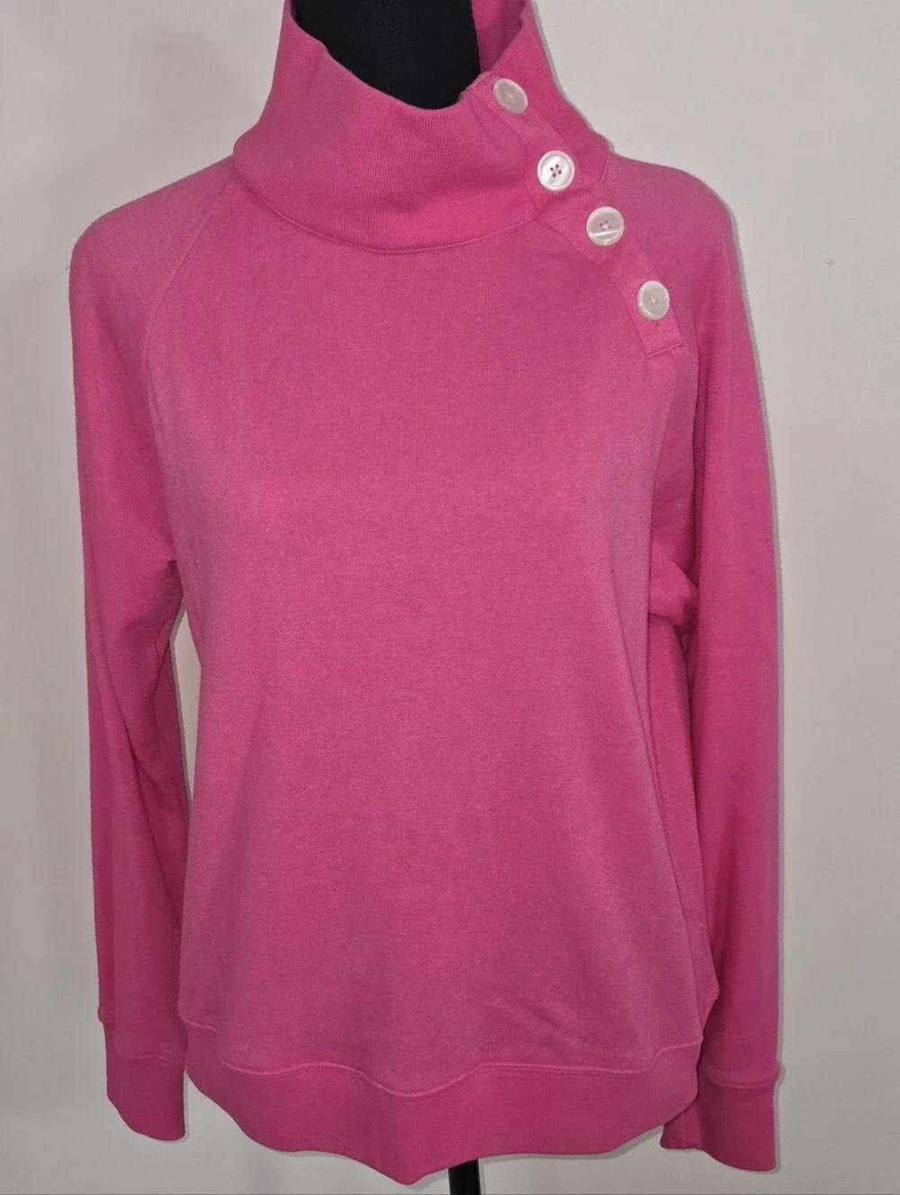 J Crew Wide Button-Collar Pullover Sweatshirt Size M